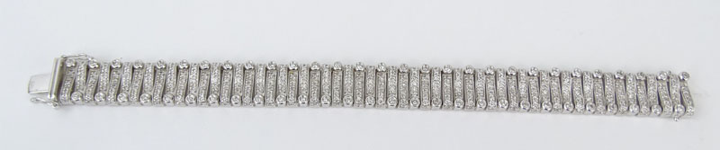 Contemporary Diamond and 18 Karat White Gold Bracelet