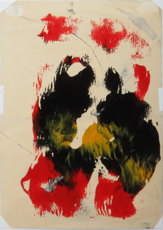 Mario Schifano, Italian  (1934 - 1998) Ink on paper "Surrealist Figures" Signed lower left
