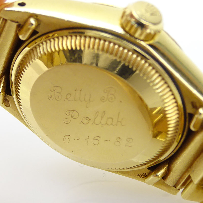 Lady's Rolex 18 Karat Yellow Gold Date Just Bracelet Watch