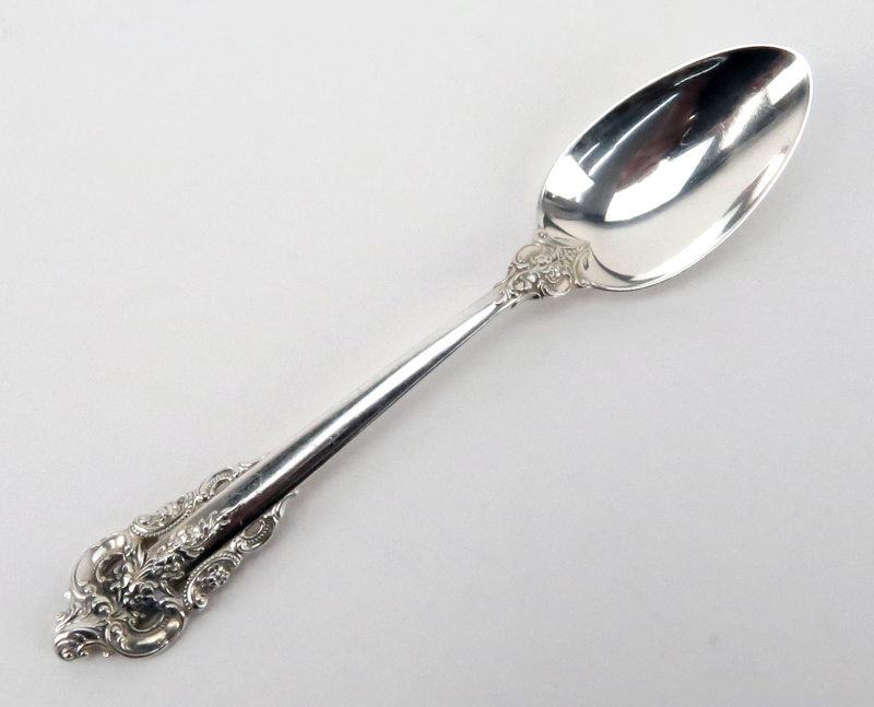 Six (6) Wallace Grand Baroque Sterling Silver Teaspoons