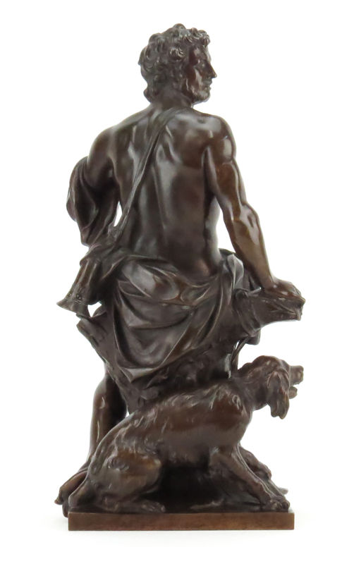 After: Antoine Coysevox, French (1640-1720) "Homme et Chien" Bronze Sculpture