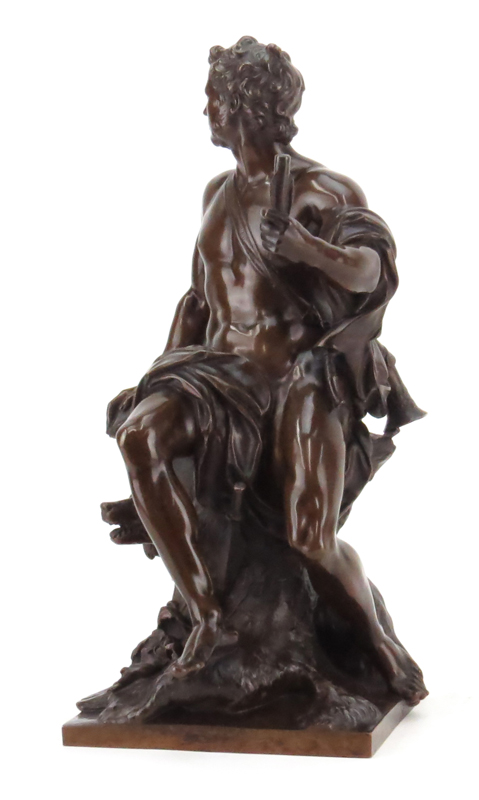 After: Antoine Coysevox, French (1640-1720) "Homme et Chien" Bronze Sculpture