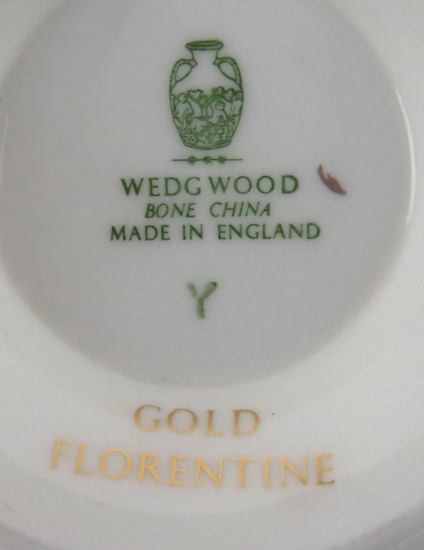 Eighty-Four (84) Piece Wedgwood Gold Florentine Dinnerware Set
