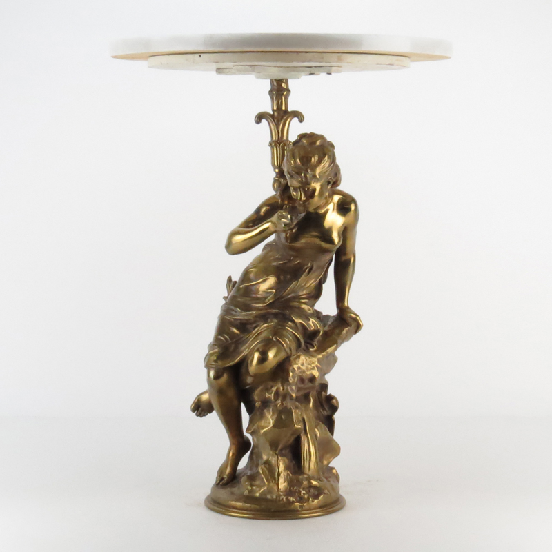 Mathurin Moreau, French (1822-1912) “La Source” Bronze Sculpture Mounted as End Table