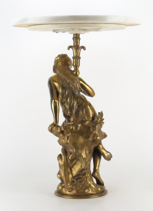 Mathurin Moreau, French (1822-1912) “La Source” Bronze Sculpture Mounted as End Table