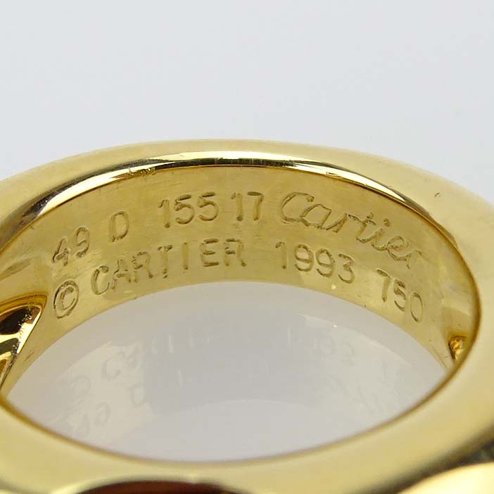 Cartier 18 Karat Yellow Gold and Approx. 3.0 Carat Oval Cut Garnet Ring.