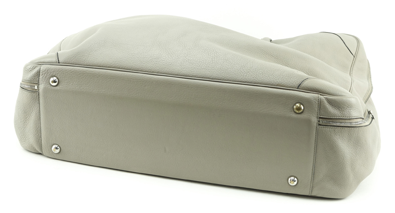 Hermès Etoupe Leather Soft Travel Bag/Luggage.