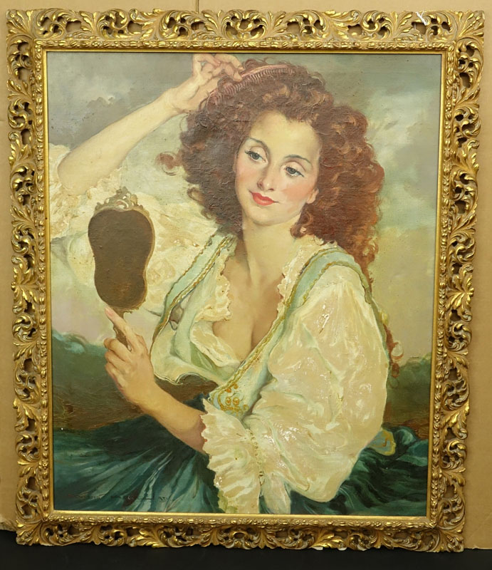 Maria Szantho, Hungarian (1897 - 1998) Oil on canvas "Beauty"