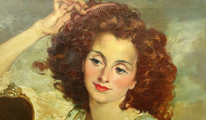 Maria Szantho, Hungarian (1897 - 1998) Oil on canvas "Beauty"