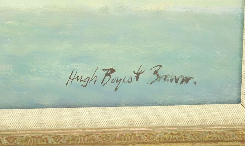Hugh Boycott Brown, British  (1909-1990) "Start of the Barge Race" Oil on Canvas 