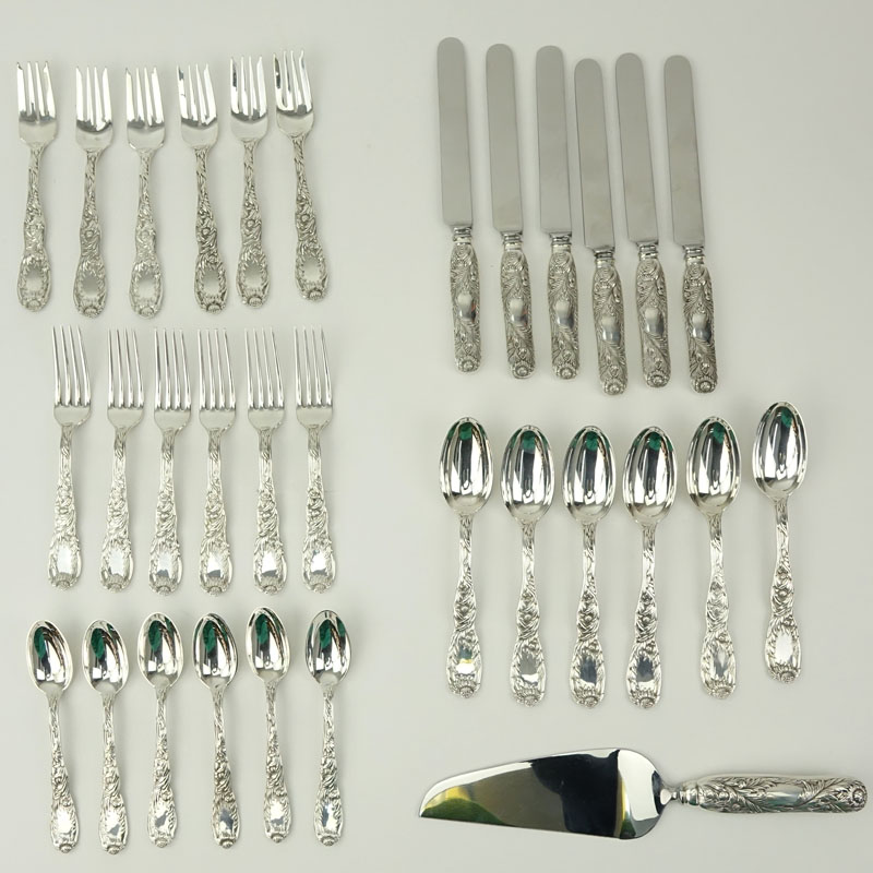 Tiffany & Co Service for Six "Chrysanthemum" Sterling Silver Flatware.