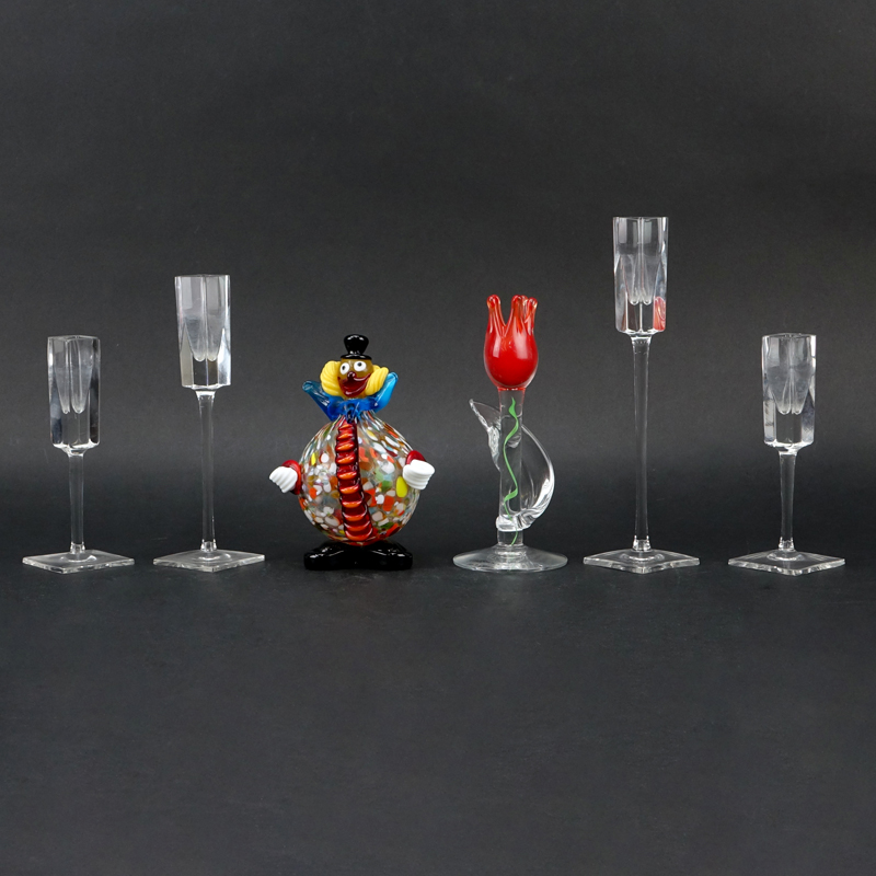 Collection of Six (6) Crystal and Art Glass Tableware.