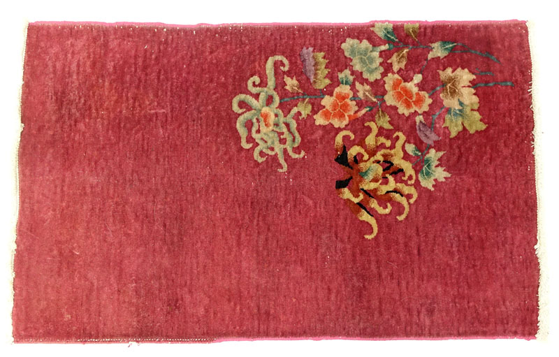 Circa 1930s Walter Nichols Floral Oriental Rug.