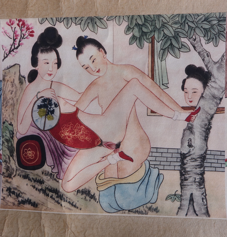 Two (2) 19/20th Century Chinese Erotic Scrolls.