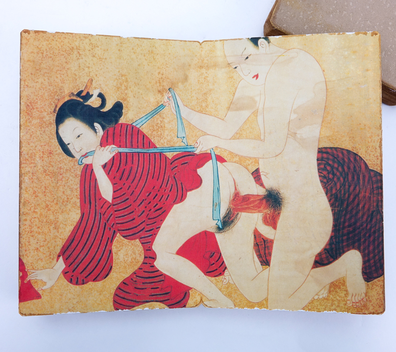 Grouping of Two (2) 19/20th Century Chinese Erotic Scroll Pillow Book.