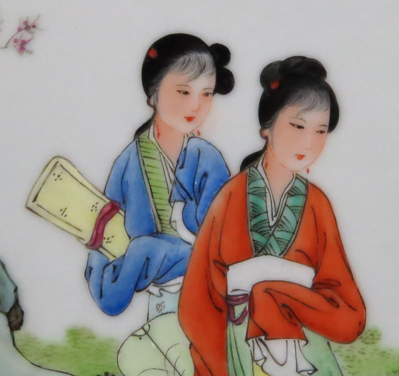Chinese Famille Rose Porcelain Plaque.
