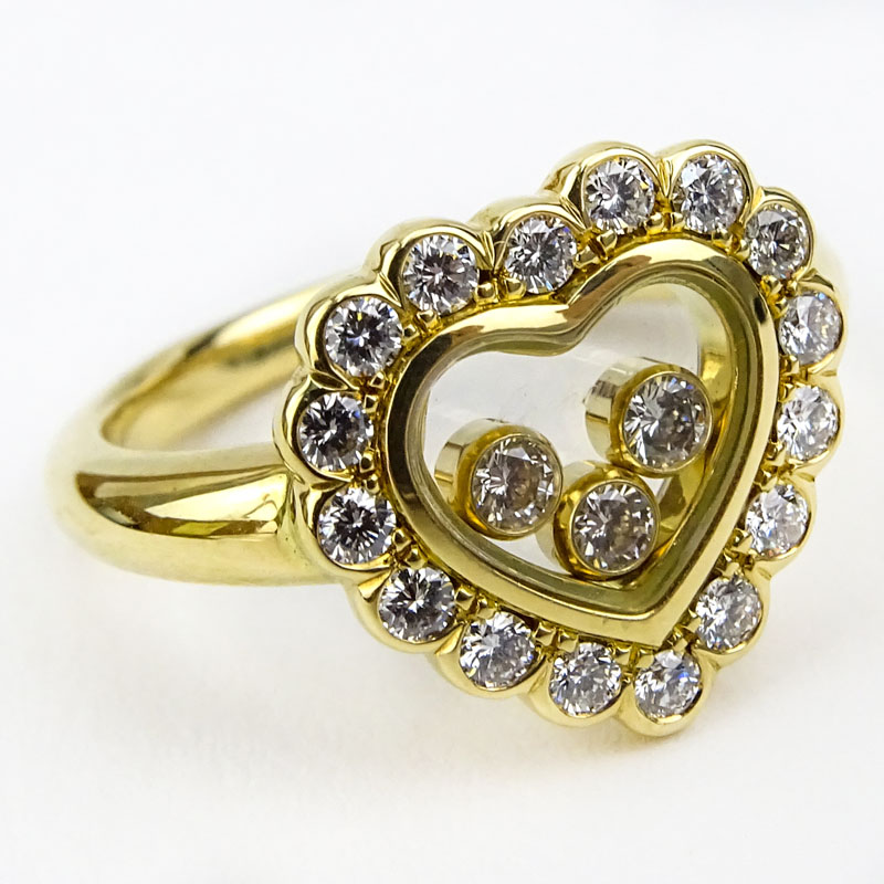 Chopard Happy Diamond Approx. 1.05 Carat Diamond and 18 Karat Yellow Gold Ring.