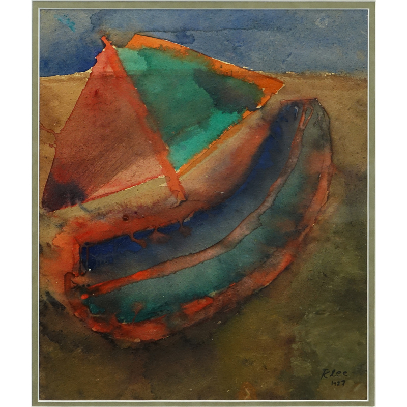 Attributed to: Paul Klee, Swiss/German (1879 - 1940) Gouache on paper "Boot Schwimmend/Boat Floating" 