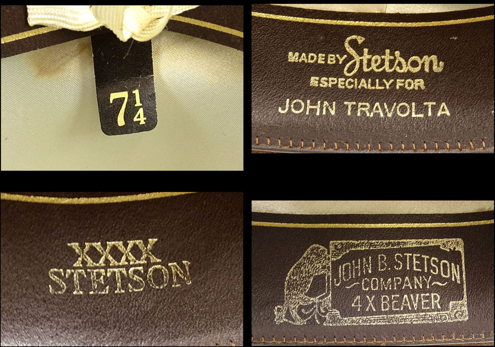 Original Brown Beaver Stetson Hat Made For John Travolta to Wear and Worn  in the 1980 Film "Urban Cowboy".
