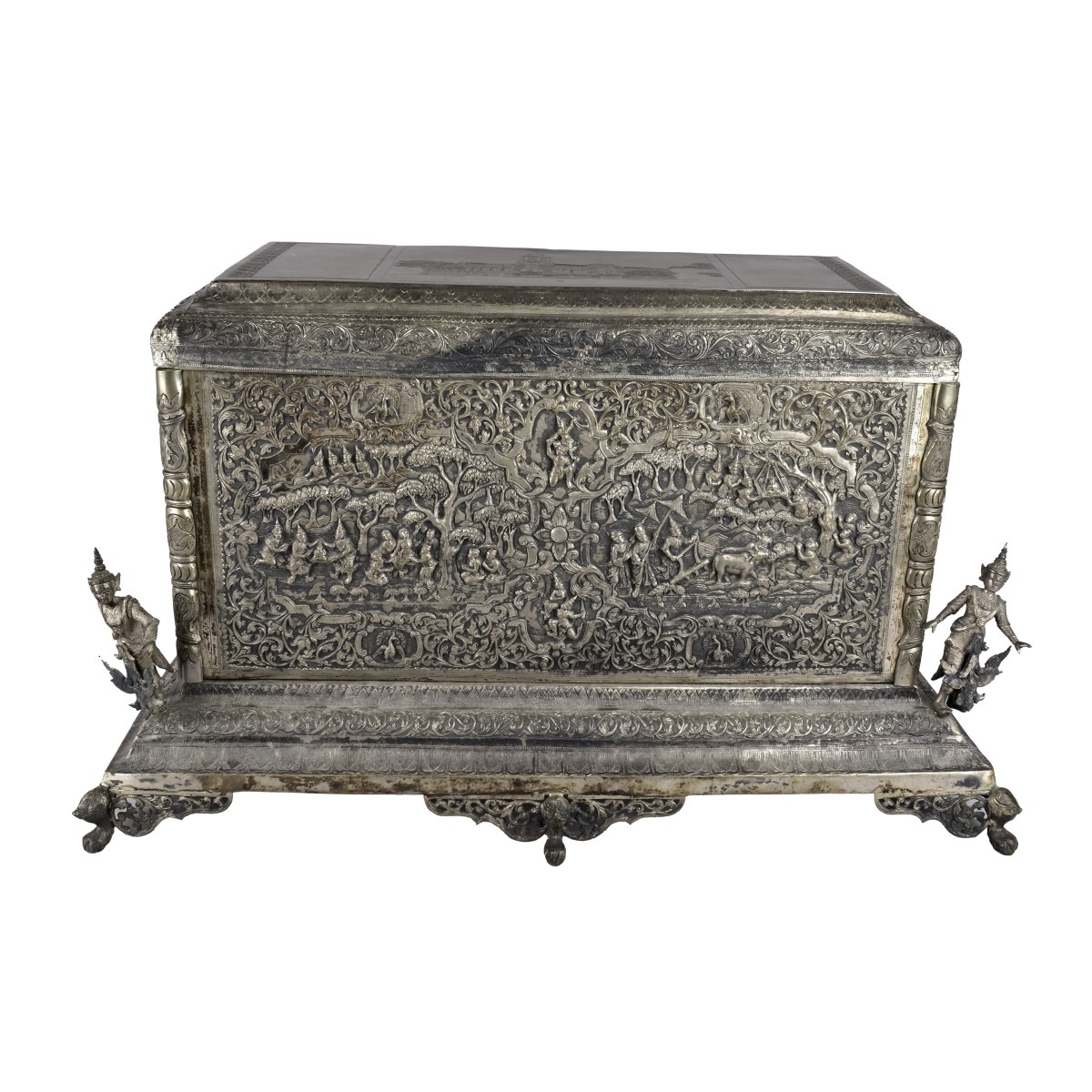 Antique Burmese Silver Box