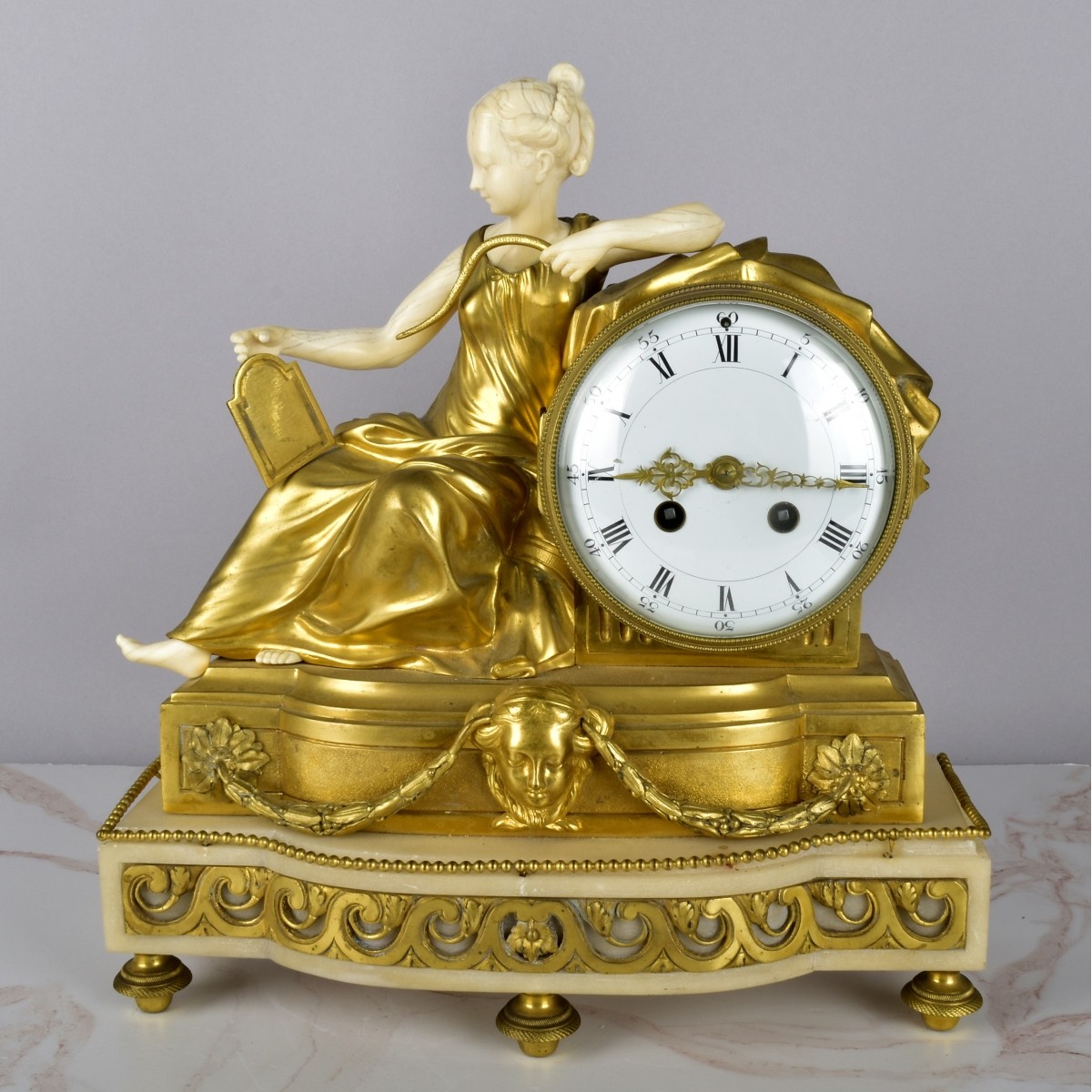 19th C.  French Louis XVI Style Mantle Clock