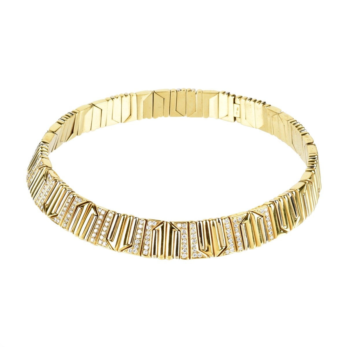 Bulgari style Diamond and 18K Necklace