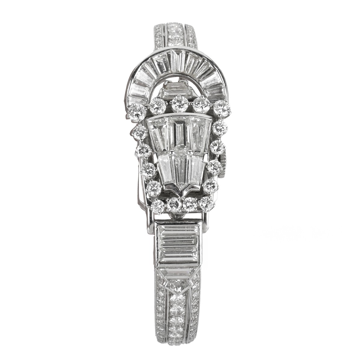 Diamond and Platinum Bracelet Watch