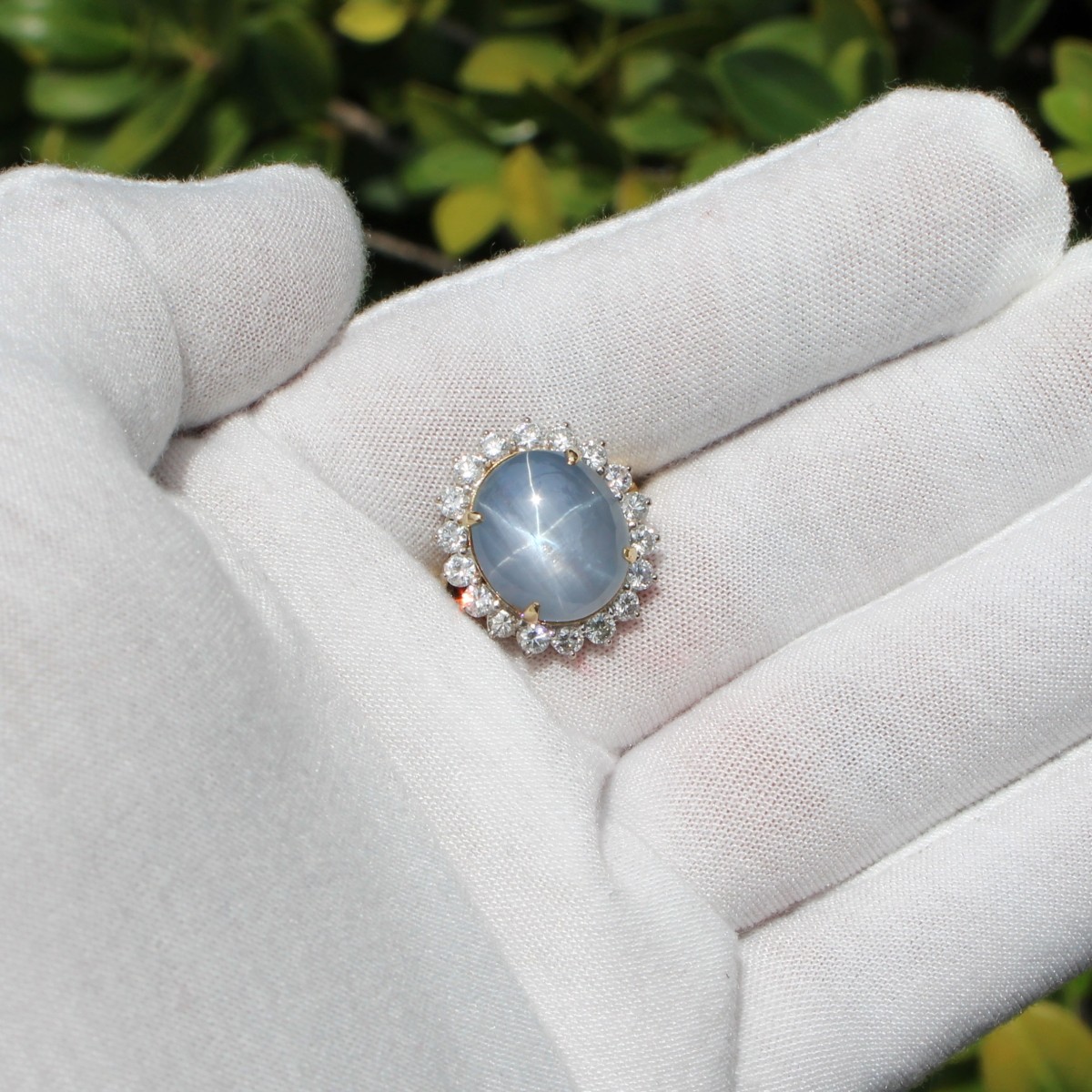 GIA Sapphire, Diamond and 18K Ring