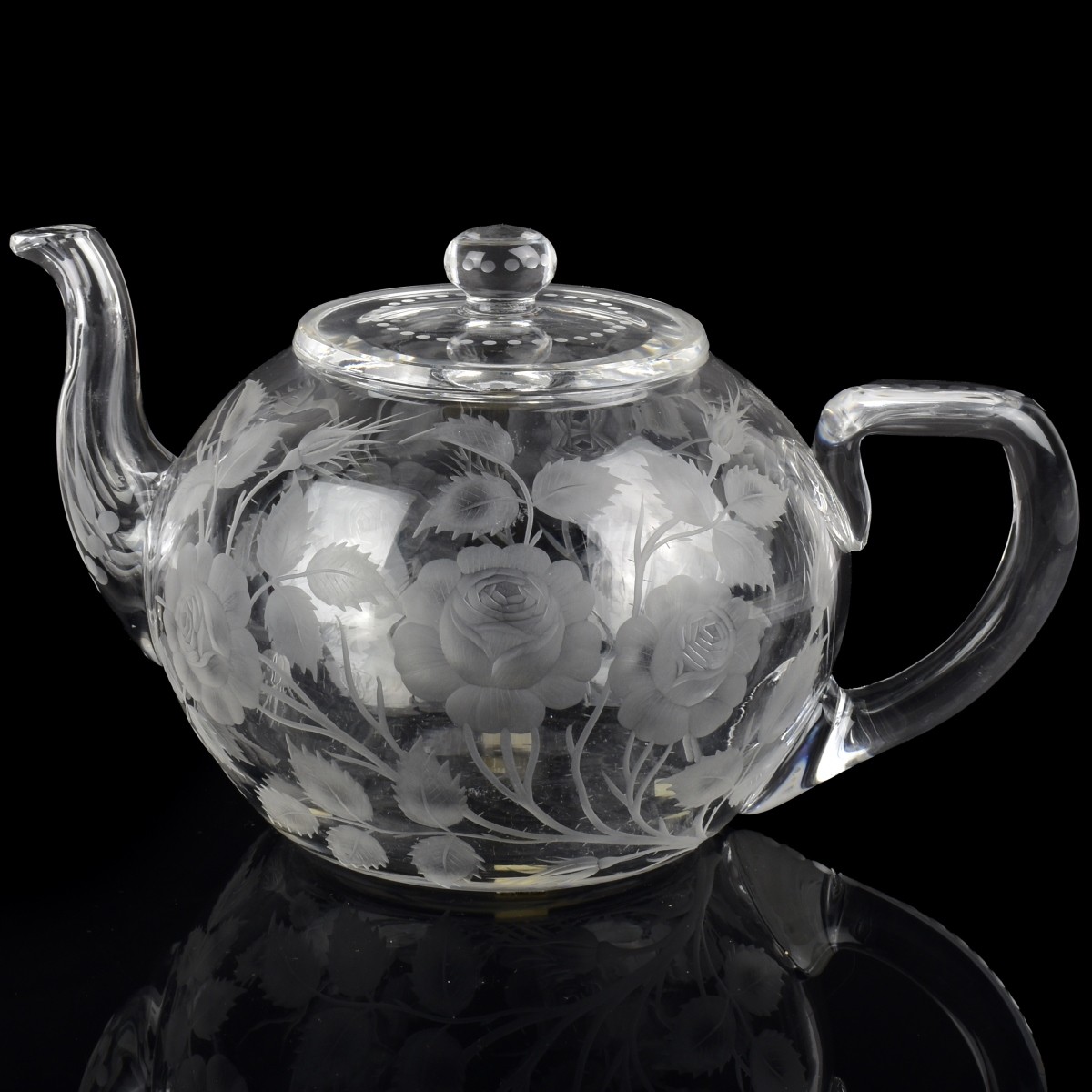 Antique Sinclaire Cut Glass Teapot