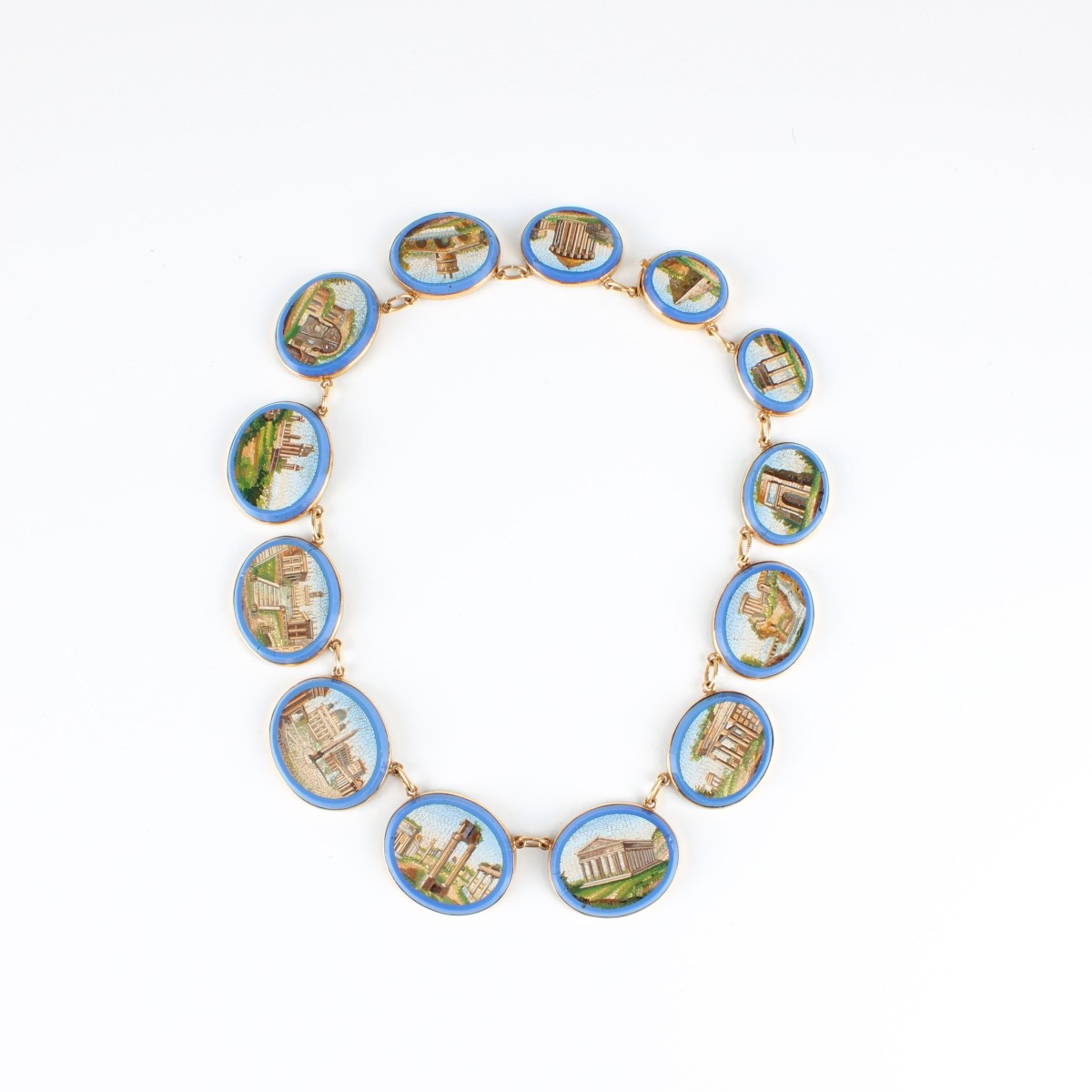19th/20th C. 14K and Micro-mosaic Choker