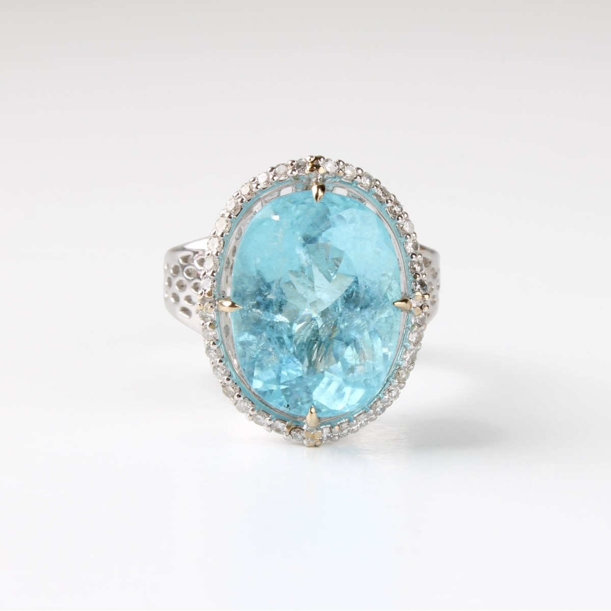 GFCO/AIGS Paraiba, Diamond and 18K Ring