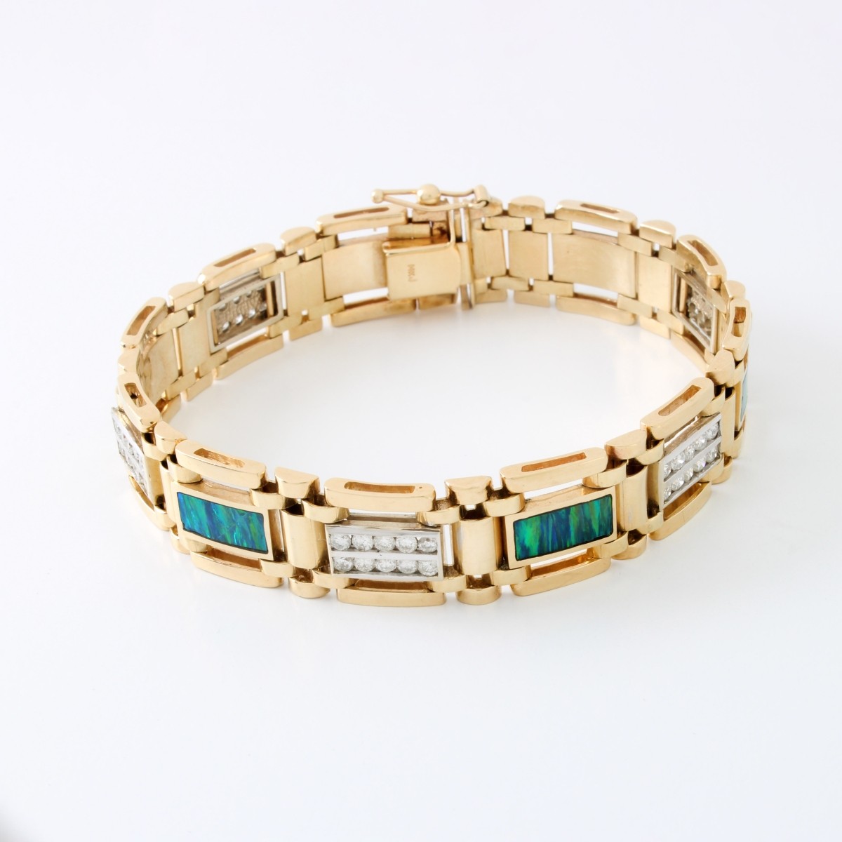 Diamond, Opal and 14K Bracelet