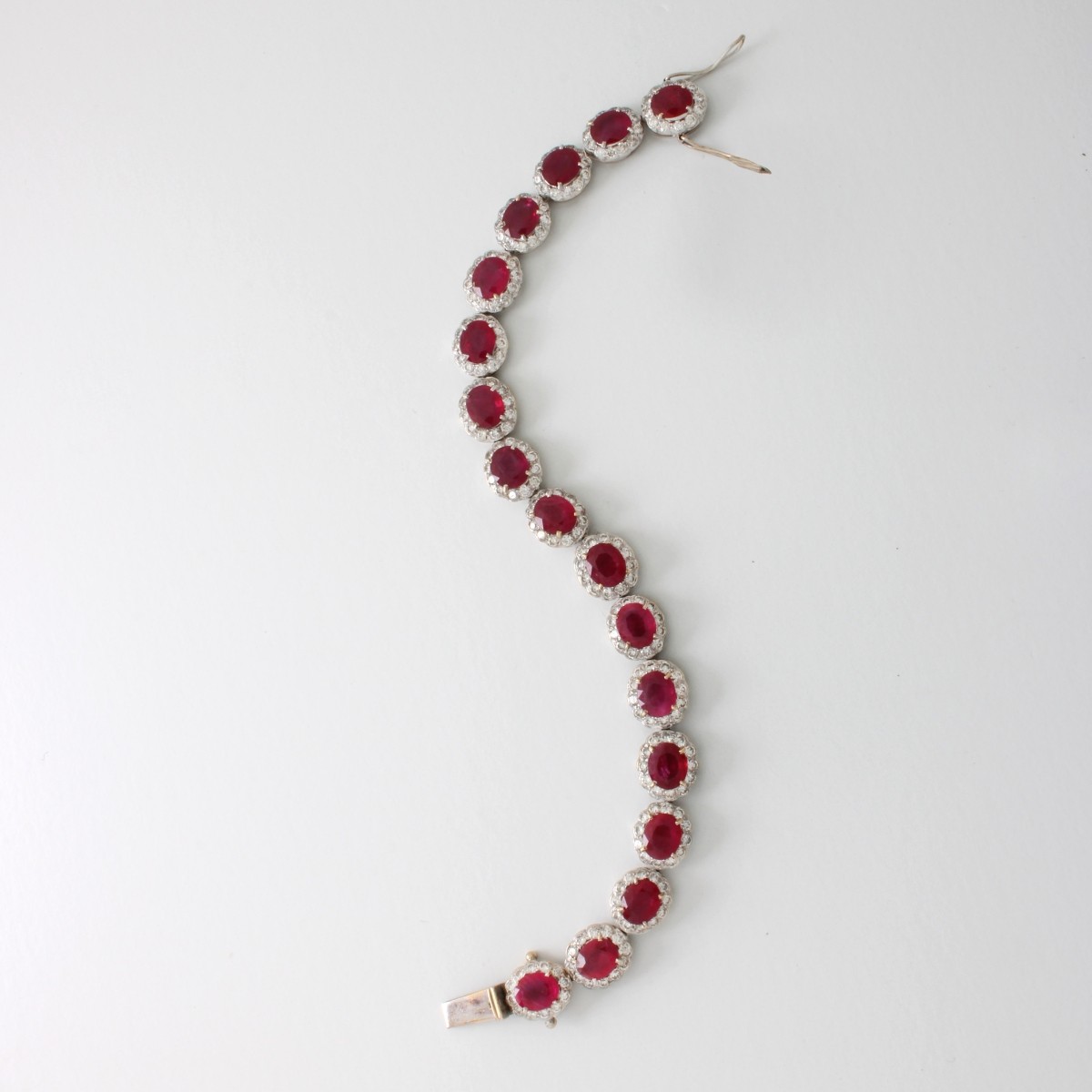GIA Diamond, Ruby and 18K Bracelet