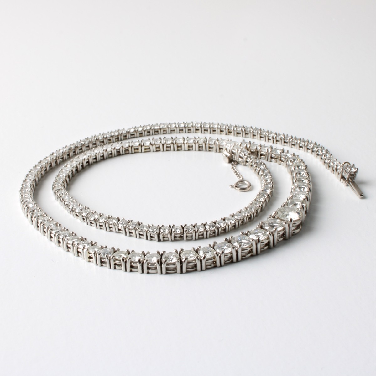 Diamond and Platinum Tennis Necklace