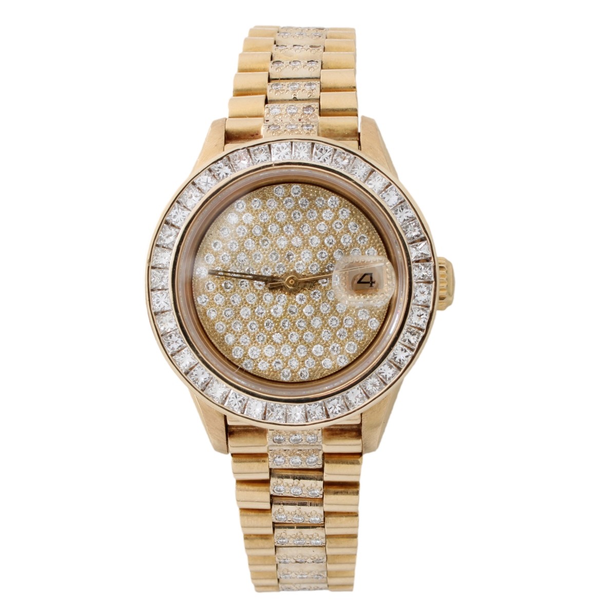Ladys Rolex Diamond and 18K Watch