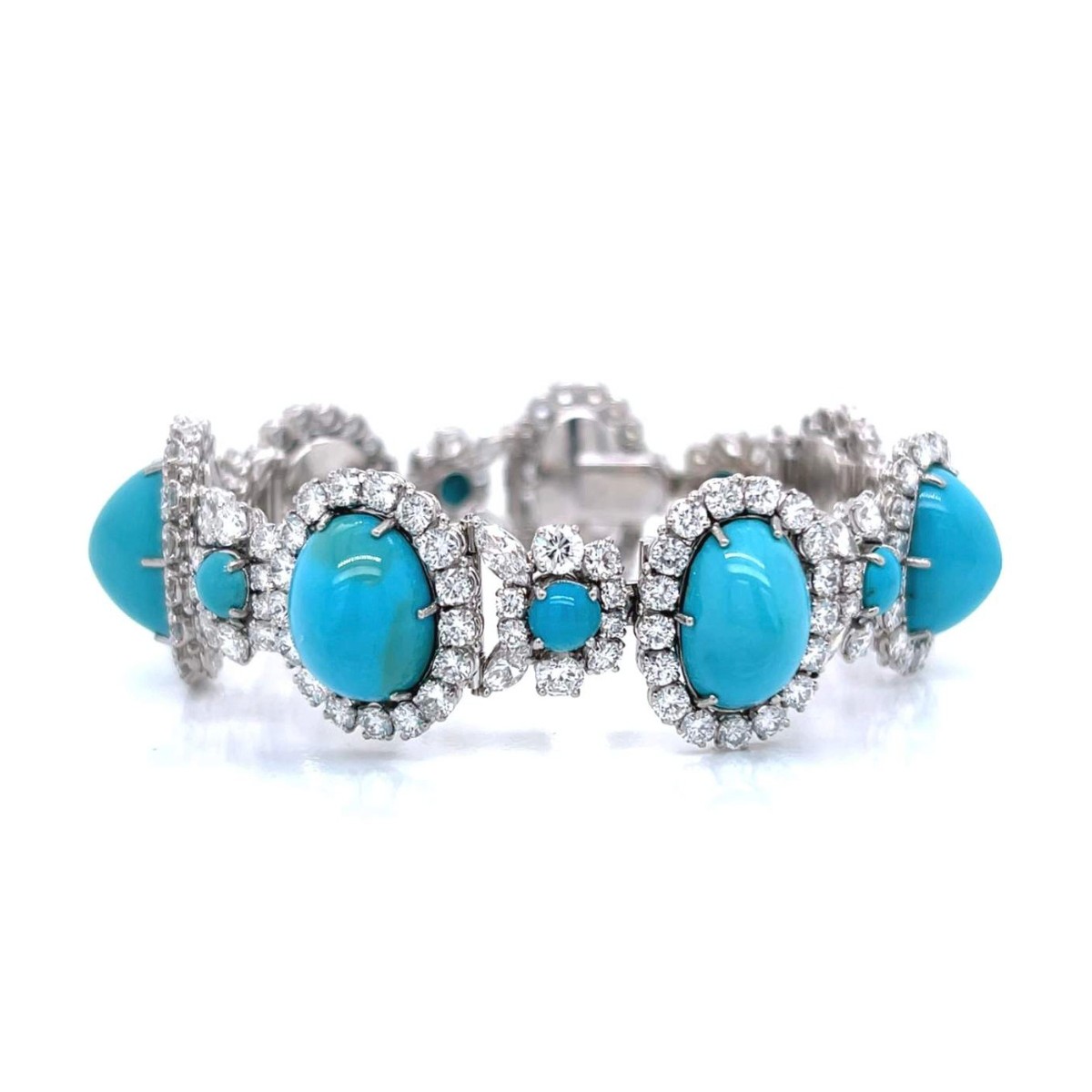 Turquoise, Diamond & Platinum Bracelet