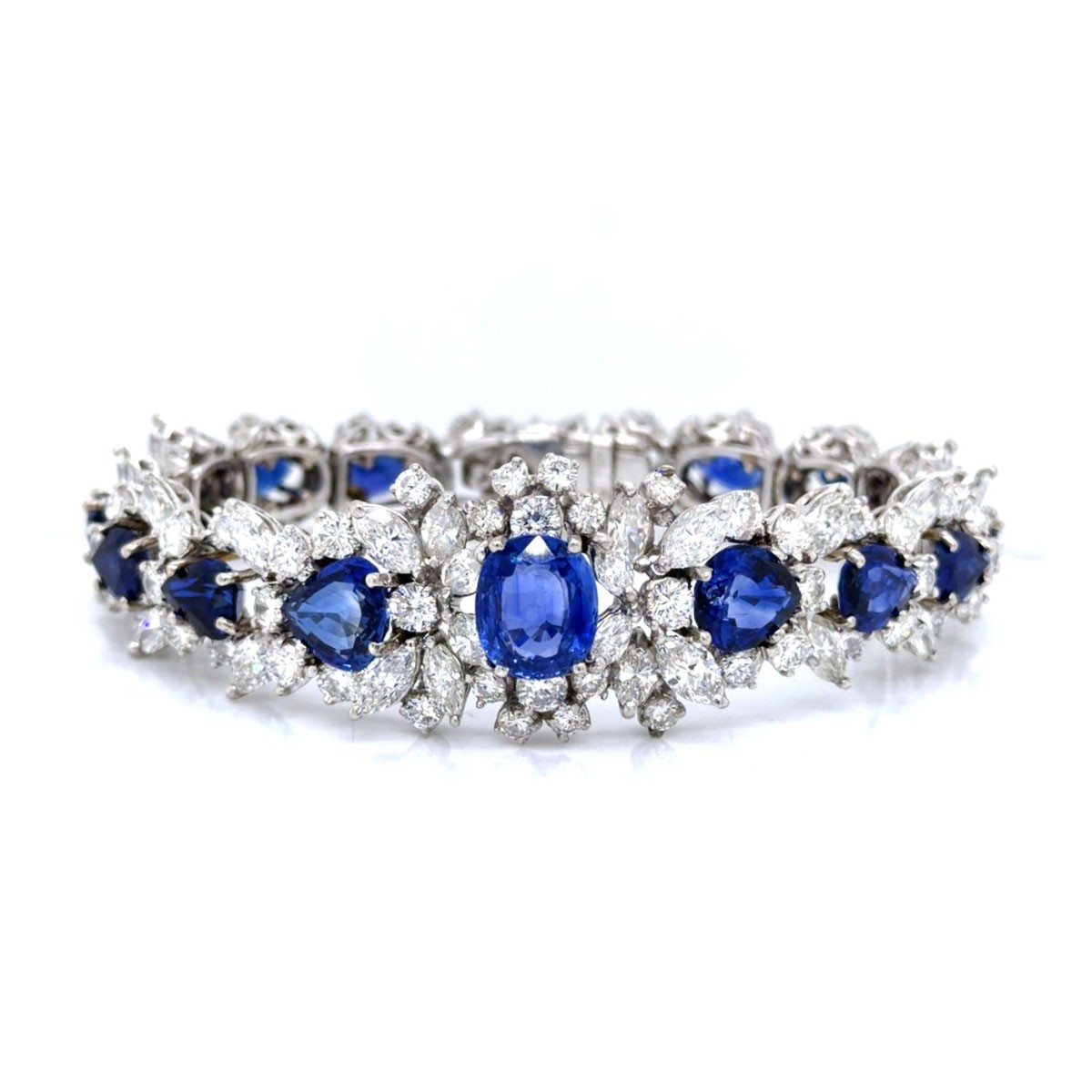 Sapphire, Diamond and Platinum Bracelet