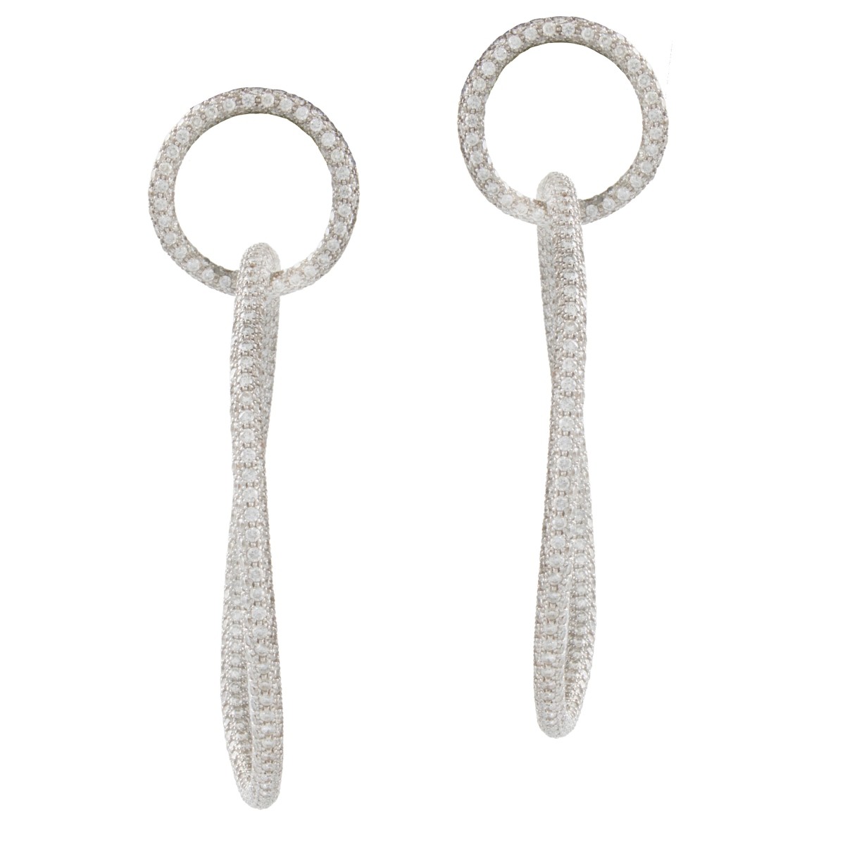 Diamond and 18K Hoop Earrings
