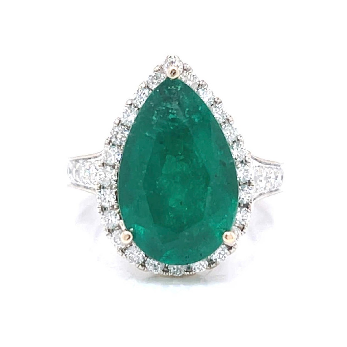 Emerald, Diamond and 18K Ring