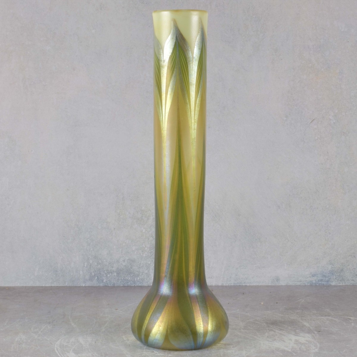 L. C. Tiffany Pulled Feather Glass Vase