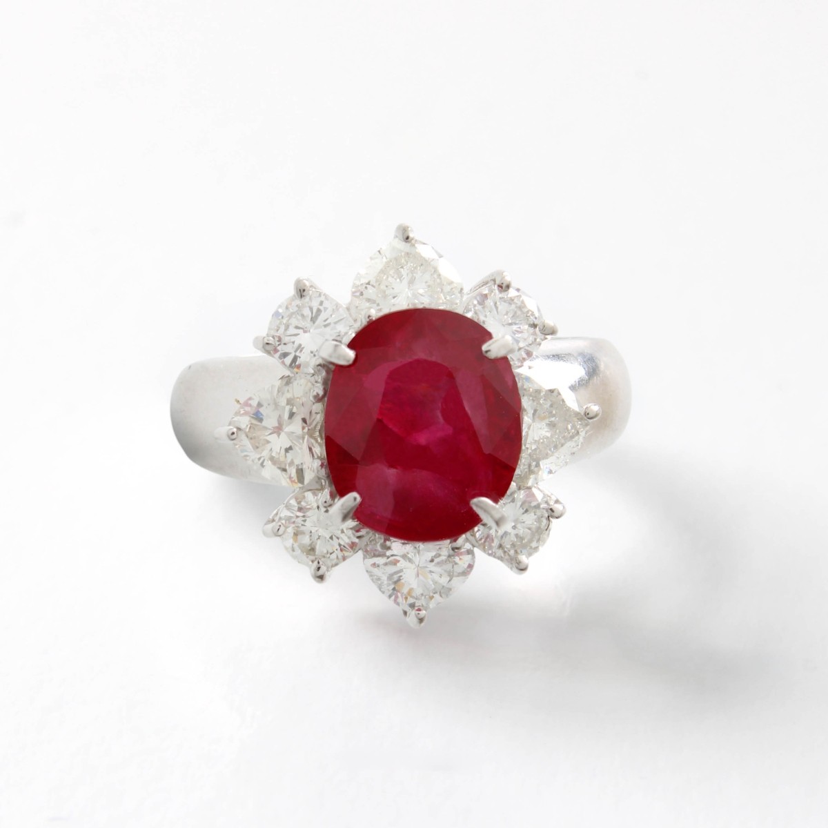 AGL Burma No Heat Ruby & Diamond Ring