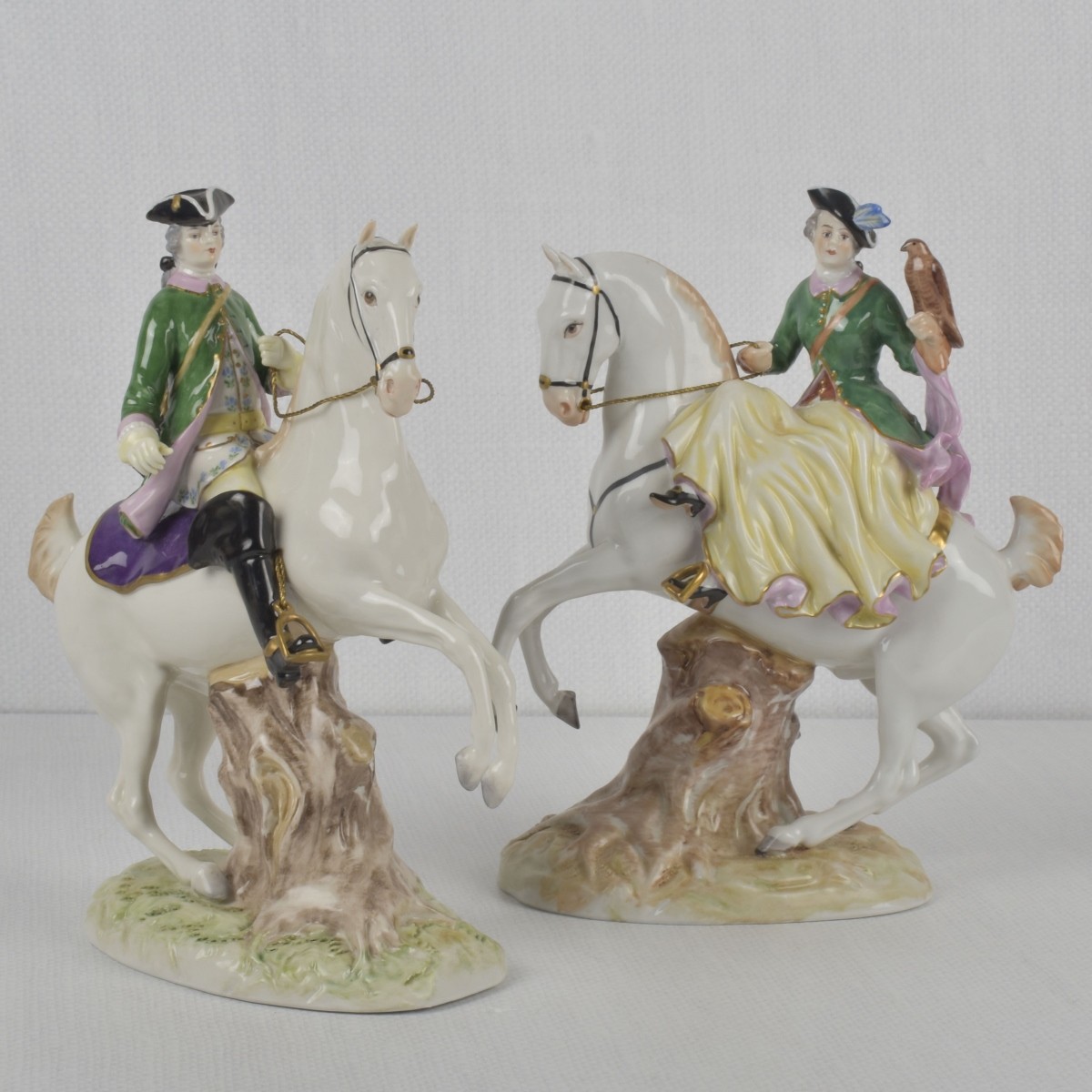 German Rudolstadt Volkstedt Porcelain Riders