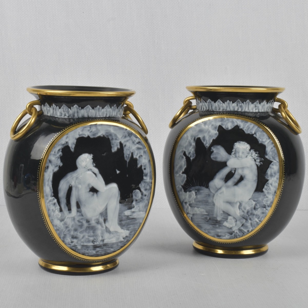 George Jones Pate-Sur-Pate Vases