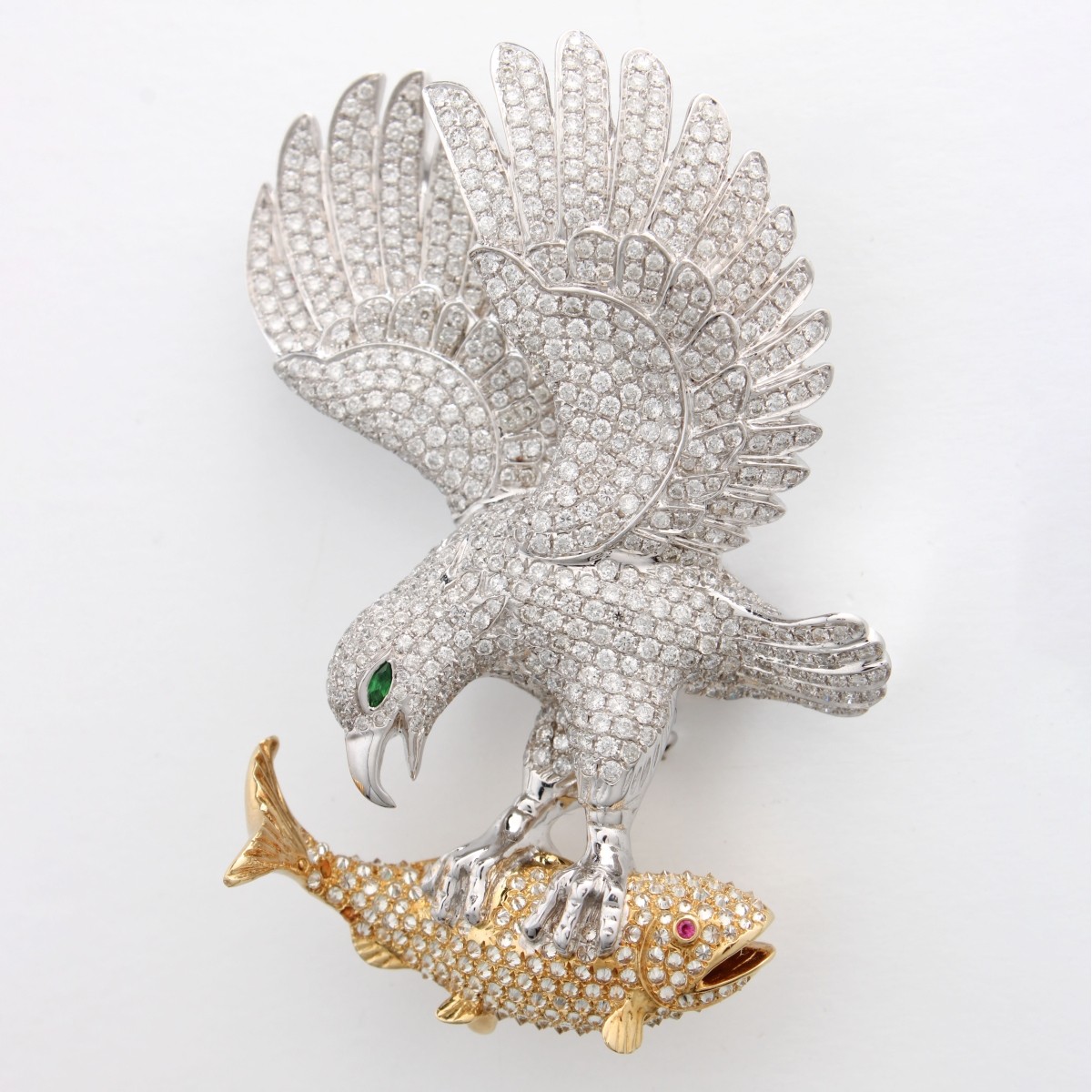 Diamond and 18K Eagle Brooch