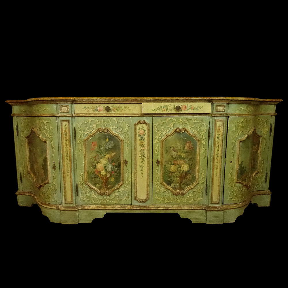 Large 19th Century Probably Italian Well Painted Buffet Enfilade.