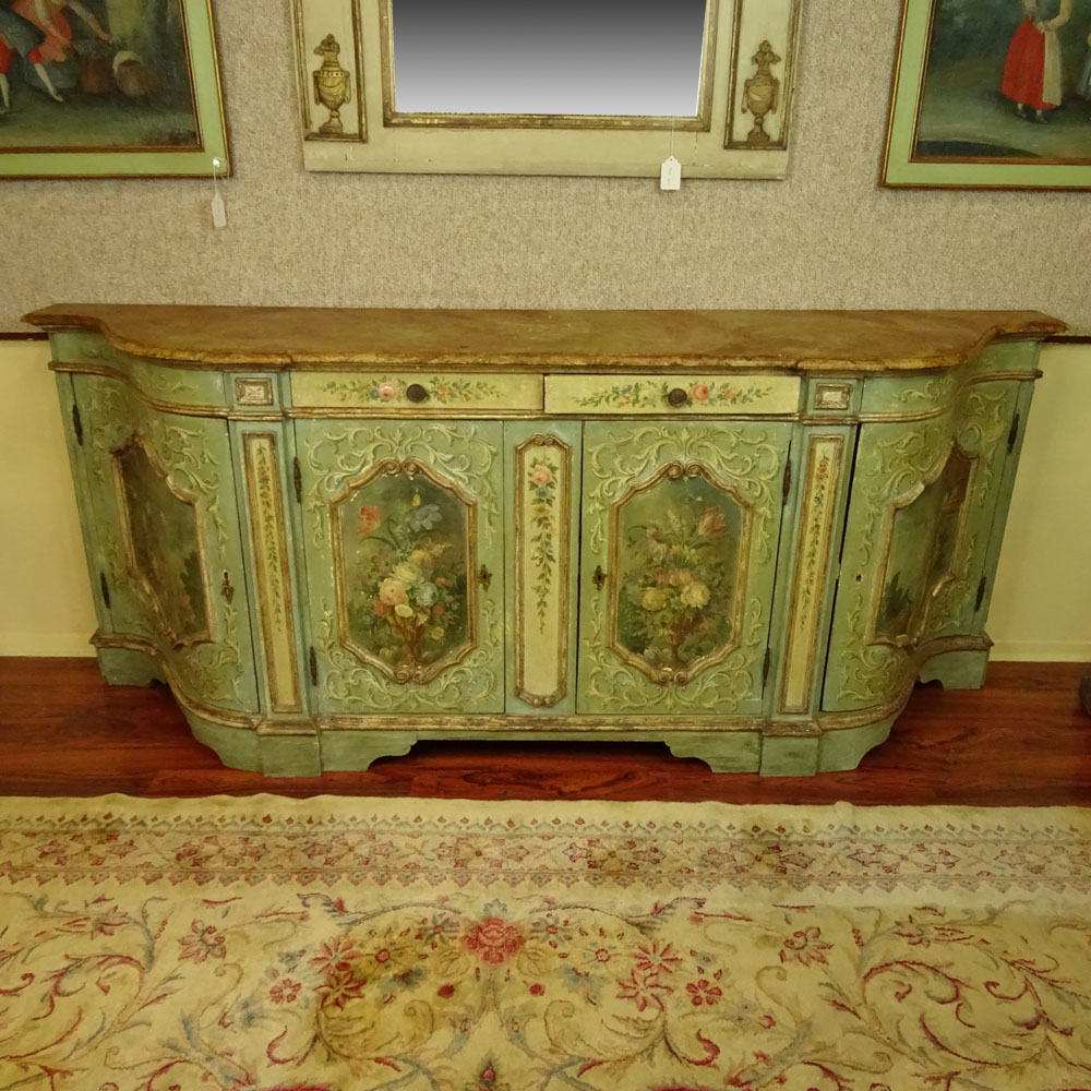 Large 19th Century Probably Italian Well Painted Buffet Enfilade.