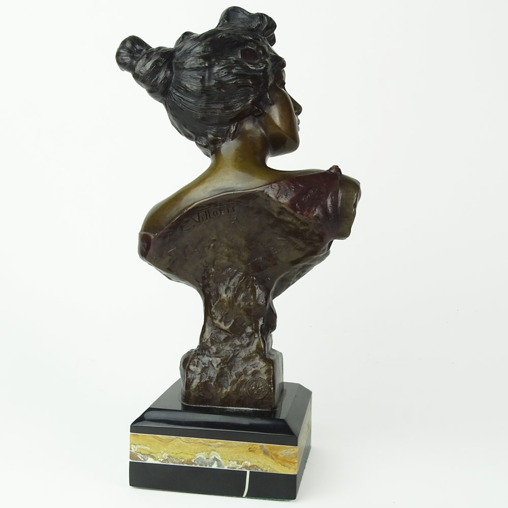 Emmanuele Villanis Bronze Bust "Circe" Cold Painted.