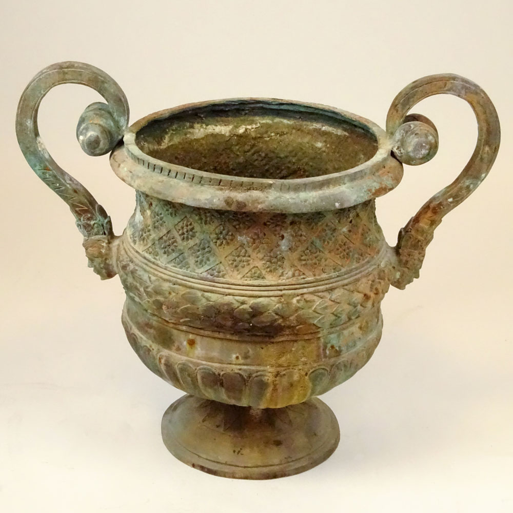 Large 20th Century Bronze Garden Urn.