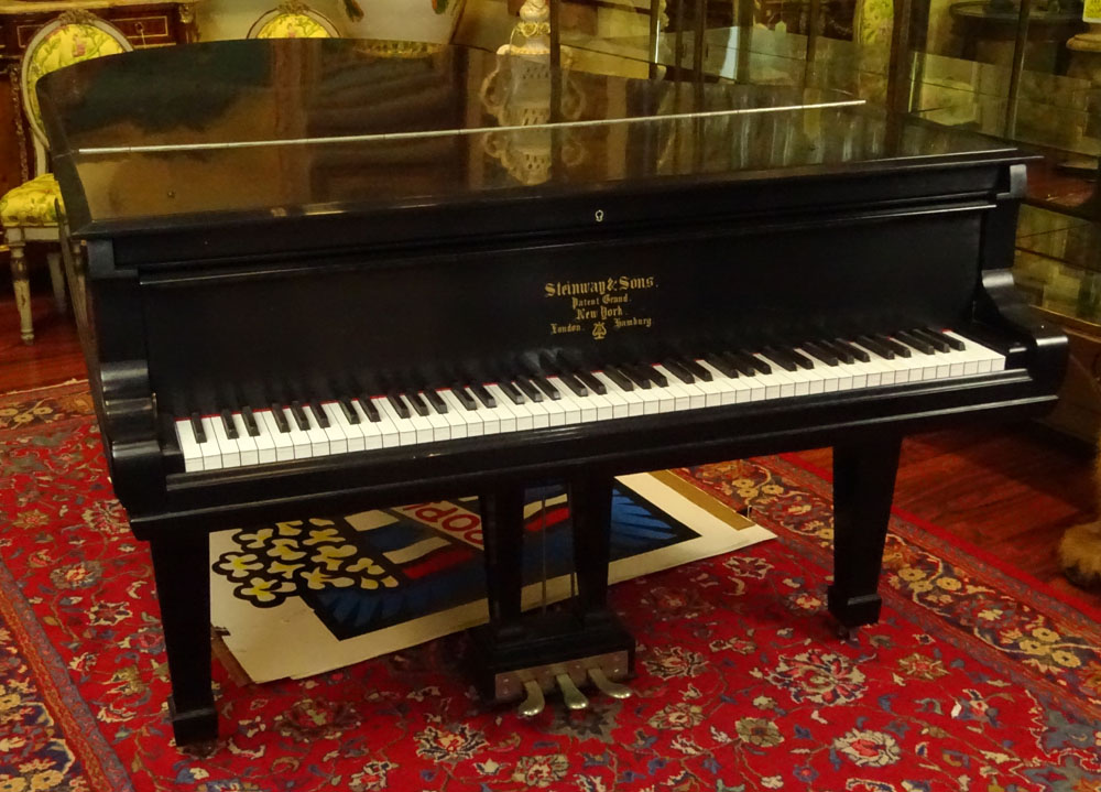 Steinway & Sons Patent Grand Piano. Ebony lacquer finish. Serial #75657