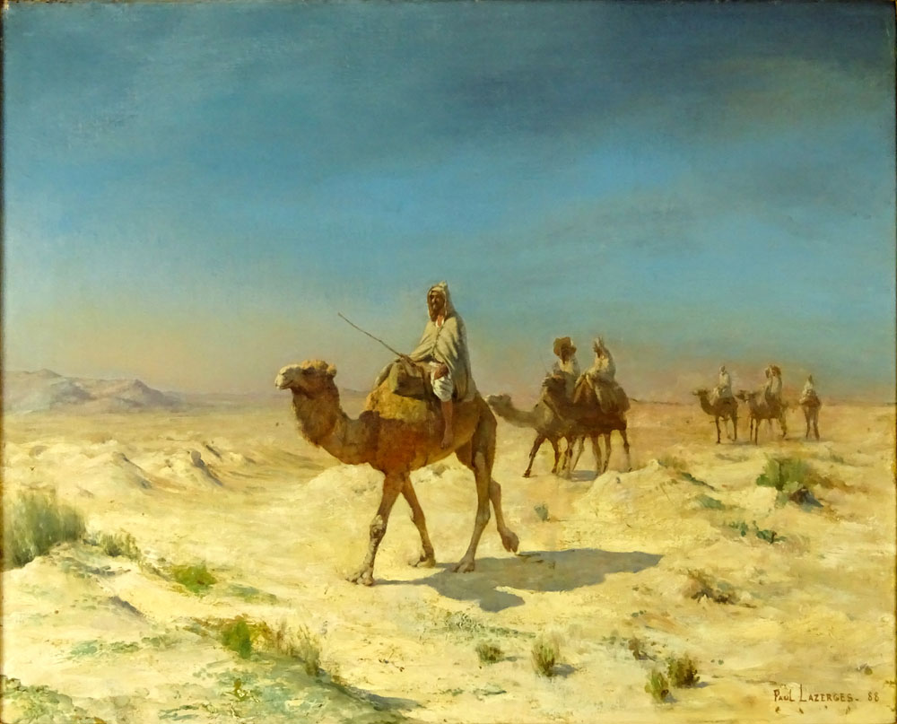 Paul Jean Baptiste Lazerges, French (1845-1902) Desert Caravan. 